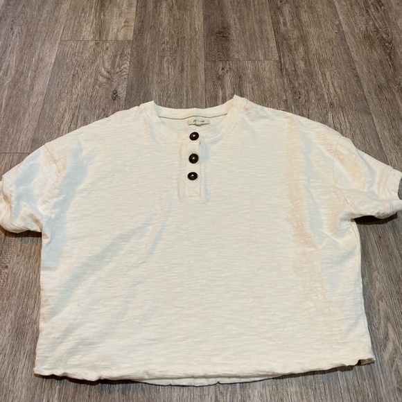 Madewell cropped cream top size medium - Picture 1 of 4